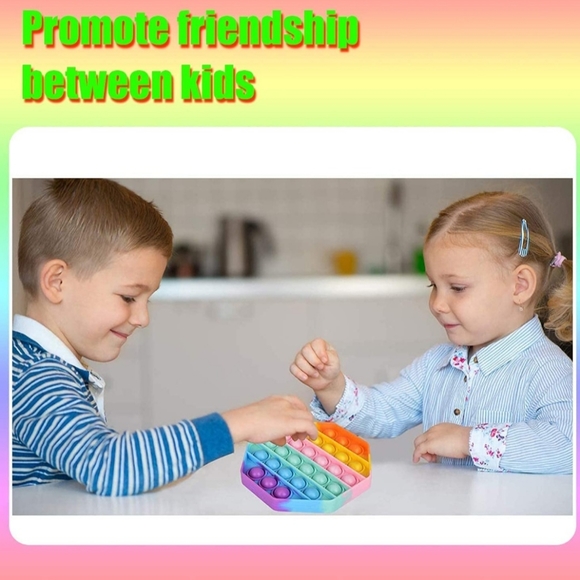 6 Pop It Fidget Toy Set, Pop it Fidget Toy Set OF 6 Different Shapes/Colors - Picture 7 of 12